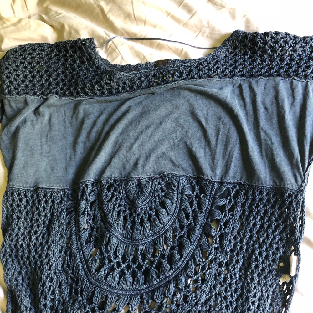 Crochet rare free people tee